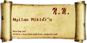 Nyilas Miklós névjegykártya